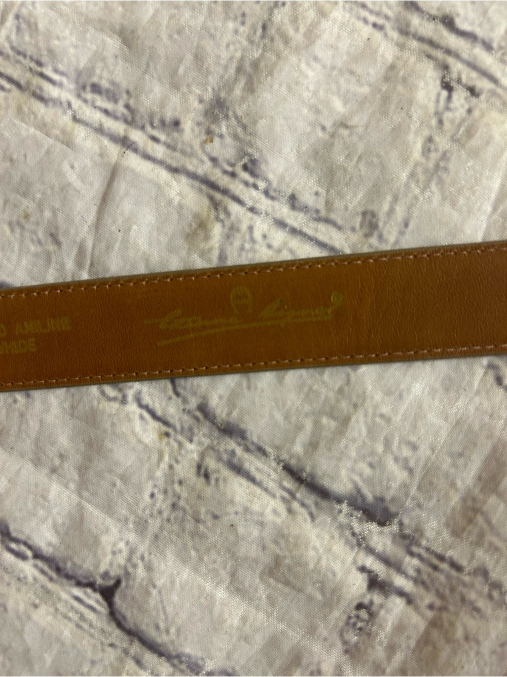 ÉTIENNE AIGNER VINTAGE ANILINE COWHIDE BROWN WITH GOLD TONE HARDWARE BELT - Picture 8 of 11